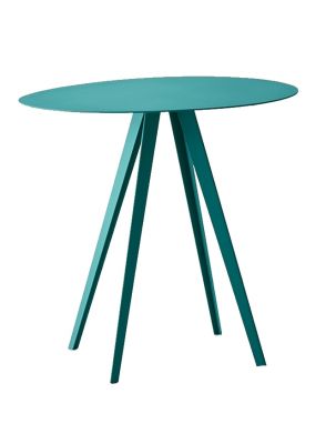 Agorà Beistelltisch in Senfgelb: Moderner, runder Tisch mit drei Beinen für Wohnzimmer und Büro.